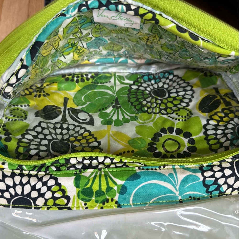 Vera Bradley Hanging Organizer Makeup Toiletry Floral Travel Bag - Lime’s Up - Picture 5 of 6